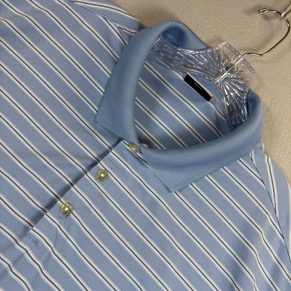 Nike Golf Shirt Men's  XL Blue White Short‎ Sleeve Dri-Fit Moisture Wick Polo